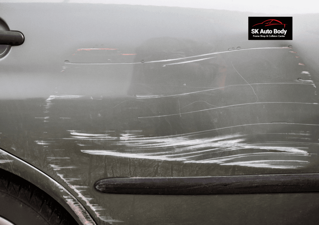 A Deep Scratch on Car's Paint
